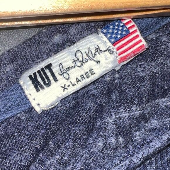 Kut From the Kloth Navy Blue Marled Layered Sweater Top Made in USA size XL EUC - Picture 4 of 5